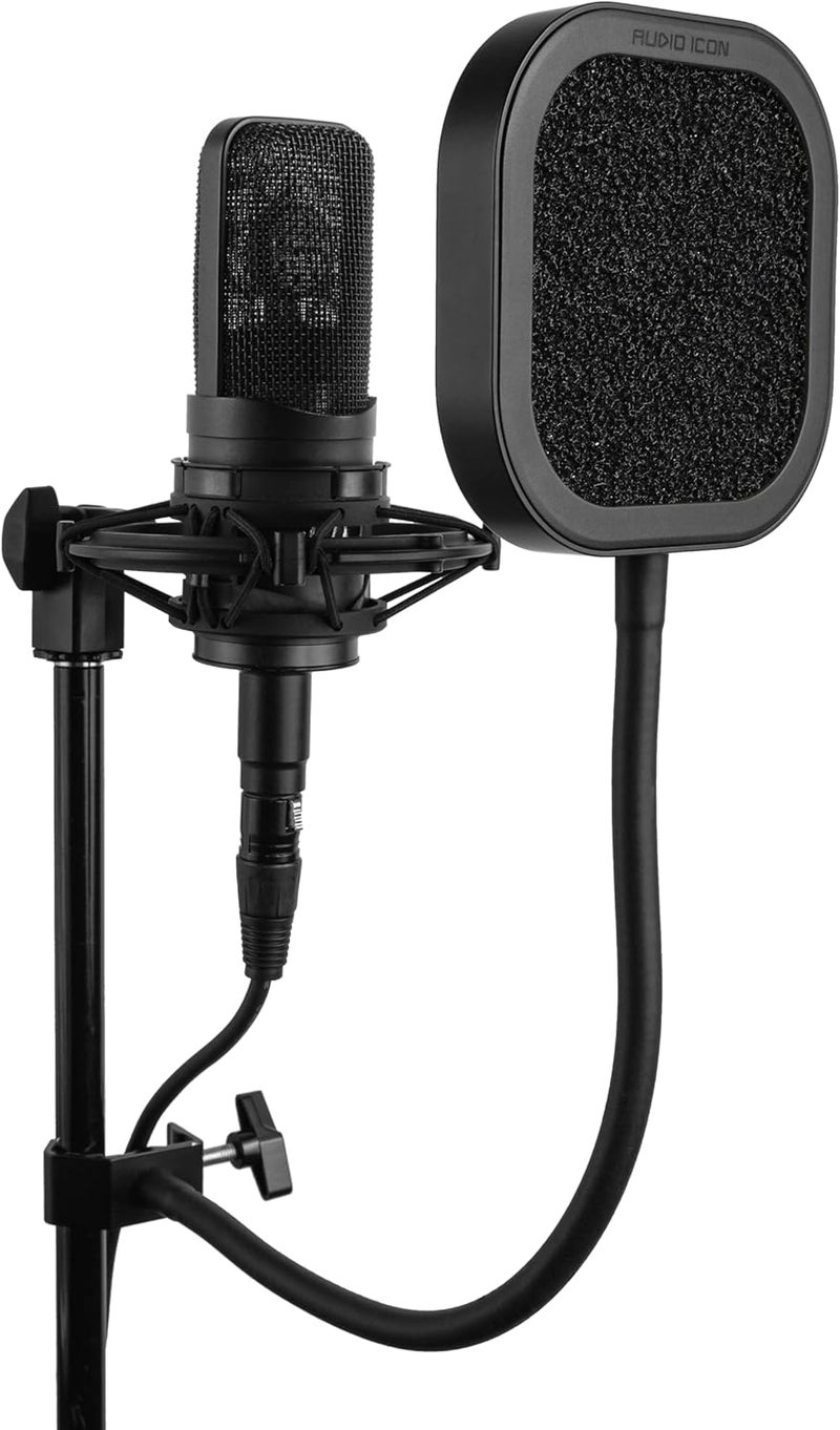 Audio Icon Store فلتر صوتي قابل للتبديل من فليكس برو | درع ميكروفون بقاعدة مرنة من الألمنيوم | فلتر مزدوج الطبقات من المعدن والشبك ورغوة صوتية لتسجيل الاستوديو، البودكاست، 360° (فلتر صوتي من رغوة صوتية) - Image 5